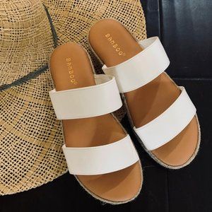 NEW🔥 Double Band Espadrille Platform Slide Sandal